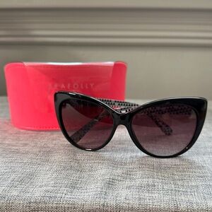 Seafolly Black Cat Eye Sunglasses with Pink Case